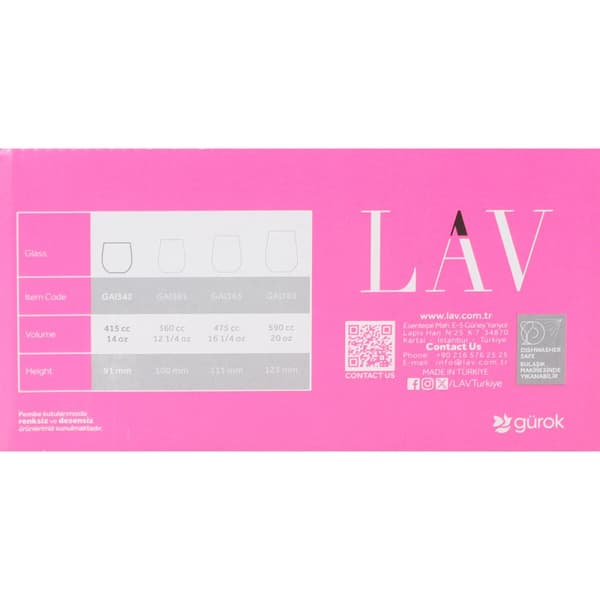Sett med glass LAV Gaia 415 ml 6 Deler (8 enheter)