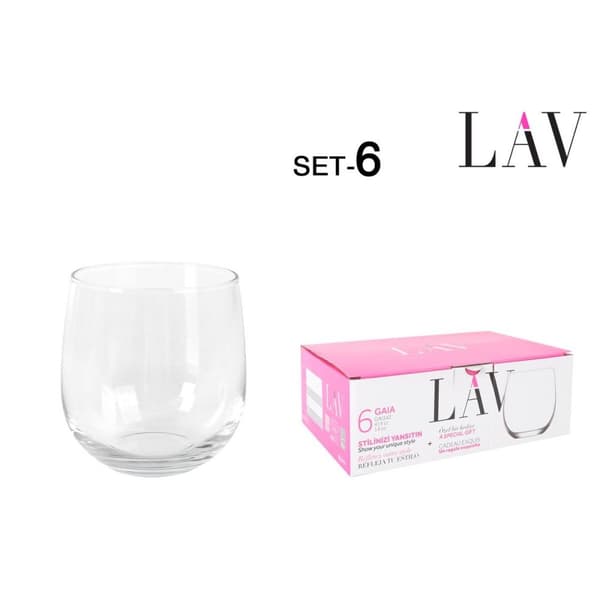 Sett med glass LAV Gaia 415 ml 6 Deler (8 enheter)
