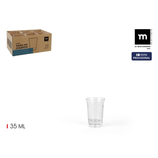 Shotglas La Mediterránea 4,5 x 4,5 x 7 cm 4 x 6 x 7 cm (24 antal)