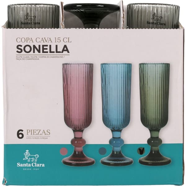 Champagneglas Santa Clara Sonella Grøn (36 Enheder)