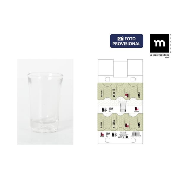 Sæt med shots glas La Mediterránea Deva 6 Dele (12 enheder)