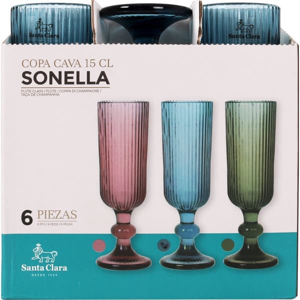 Champagneglas Santa Clara Sonella Blå (36 Enheder)