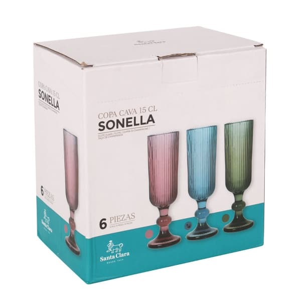 Champagneglas Santa Clara Sonella Blå (36 Enheder)