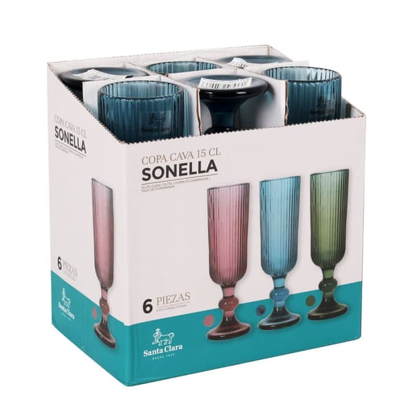 Champagneglas Santa Clara Sonella Blå (36 Enheder)