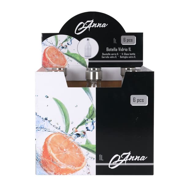 Glasflaske La Mediterránea Metal Glas 1 L (6 enheder)