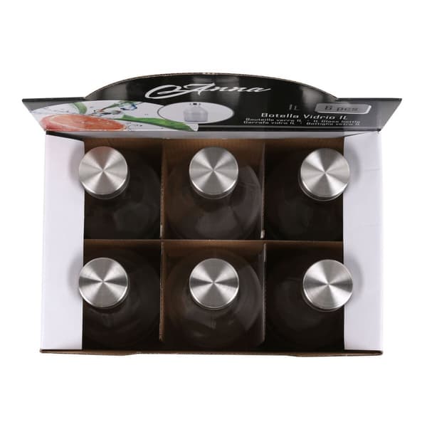 Glasflaske La Mediterránea Metal Glas 1 L (6 enheder)