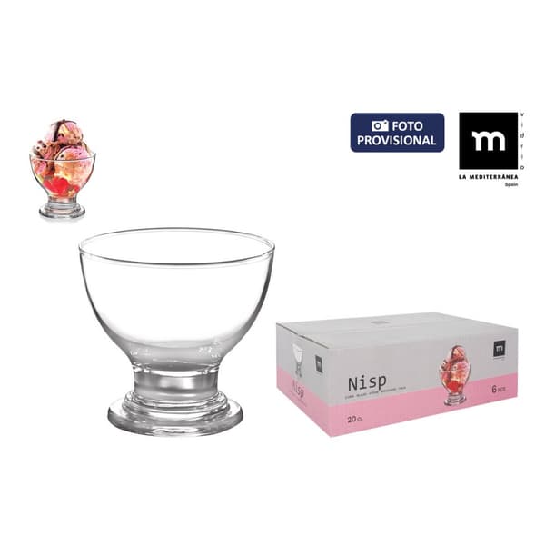 Iskrem og melk risterglass La Mediterránea NISP 0,2 L 6 Deler (6 enheter)