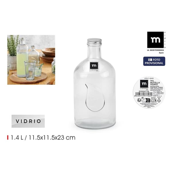 Glassflaske La Mediterránea Metall Glass 1,4 L (12 enheter)