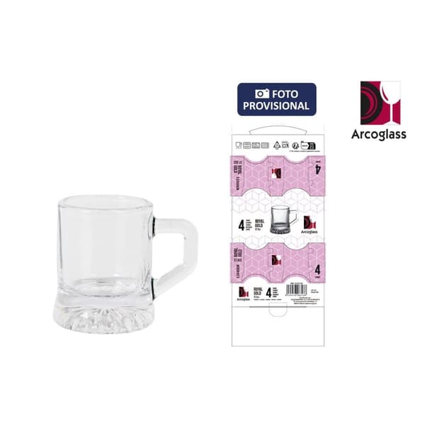 Sæt med shots glas La Mediterránea Royal gold 4 Dele (24 enheder)