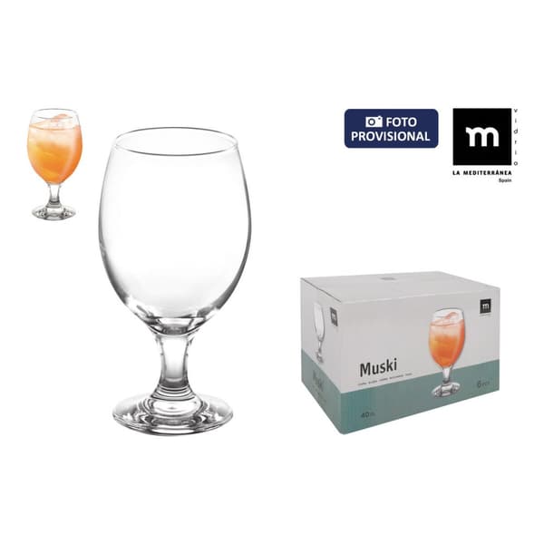 Sæt med glas La Mediterránea MUSKI 0,4 l 6 Dele (4 enheder)