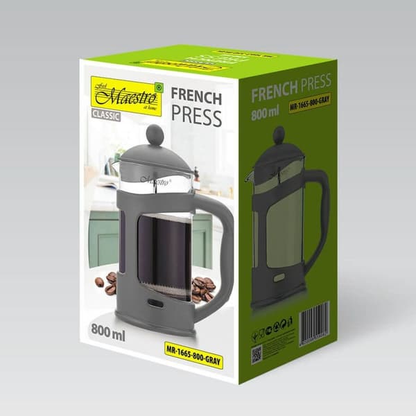 Tekande Feel Maestro MR-1665-800 Grå Rustfrit stål Borosilikatglas 800 ml
