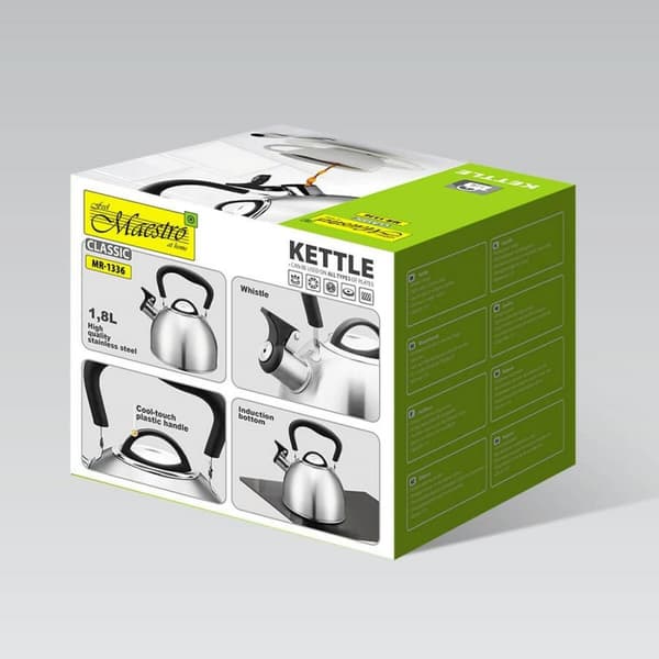 Tekande Feel Maestro MR-1336 Sort Sølvfarvet Rustfrit stål 1,8 L