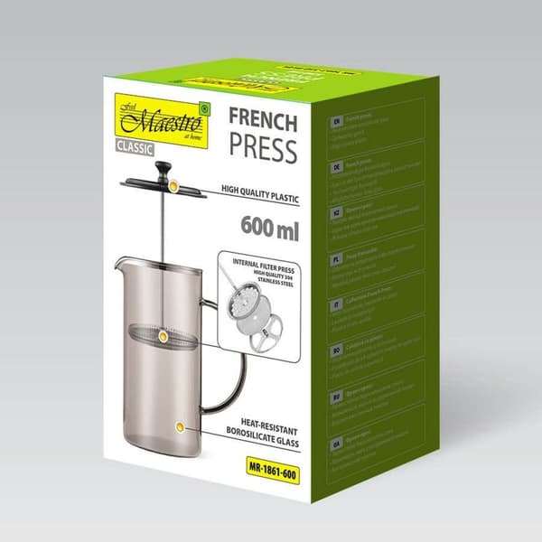 Tekande Feel Maestro MR-1861-600 Sort Gennemskinnelig Rustfrit stål Borosilikatglas 600 ml
