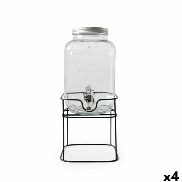 Dryckdispenser La Mediterránea Rustik Metall Glas 4 L 17 x 17 x 30,5 cm (4 antal)