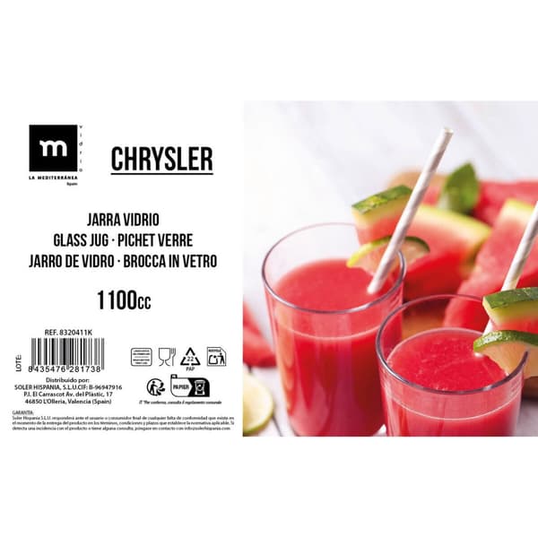 Purkki Kannella ja Annostelija La Mediterránea Chrysler Lasi (6 osaa)