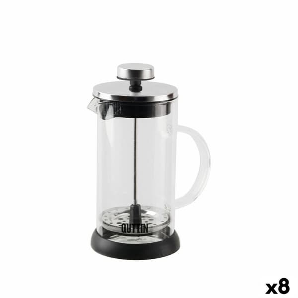 Kande med infusionsfilter Quttin Borosilikatglas 0,35 L (8 enheder)