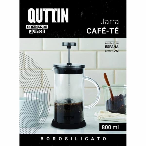 Muki haudukesiivilällä Quttin Borosilikaattilasi 800 ml 16 x 11 x 18 cm (8 osaa)
