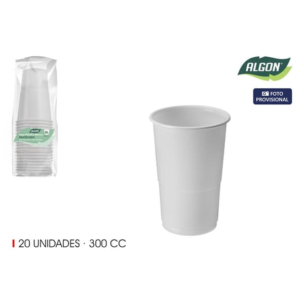 Glassæt Algon Hvid 300 ml 20 Dele (24 enheder)