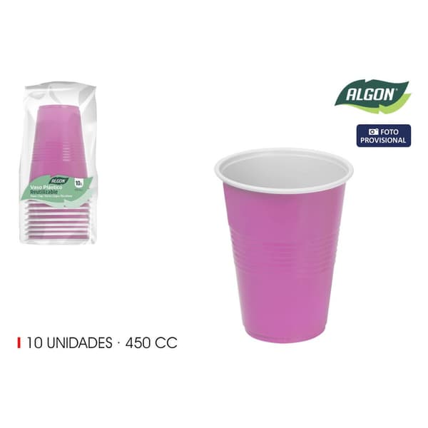 Glassæt Algon Pink 450 ml 10 Dele (18 enheder)