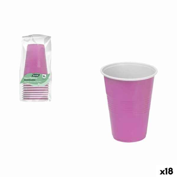 Glassæt Algon Pink 450 ml 10 Dele (18 enheder)