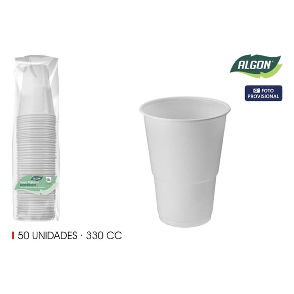 Glassæt Algon Hvid 330 ml 50 Dele (12 enheder)