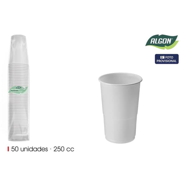 Glasset Algon Vit 250 ml 50 Delar (18 antal)