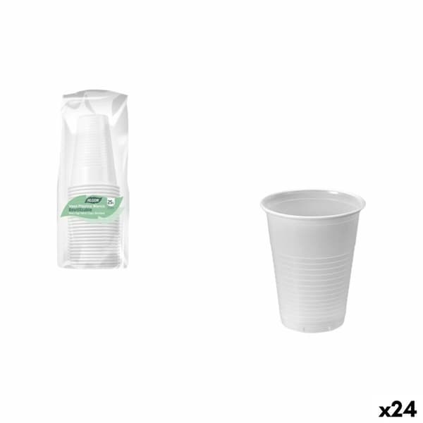 Lasisetti Algon Valkoinen 220 ml 25 Kappaletta (24 osaa)