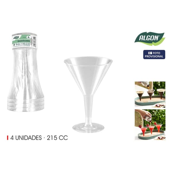 Cocktailglas Algon 215 ml 4 Delar (24 antal)