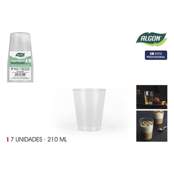 Lasisetti Algon Muovinen 210 ml 7 Kappaletta (24 osaa)