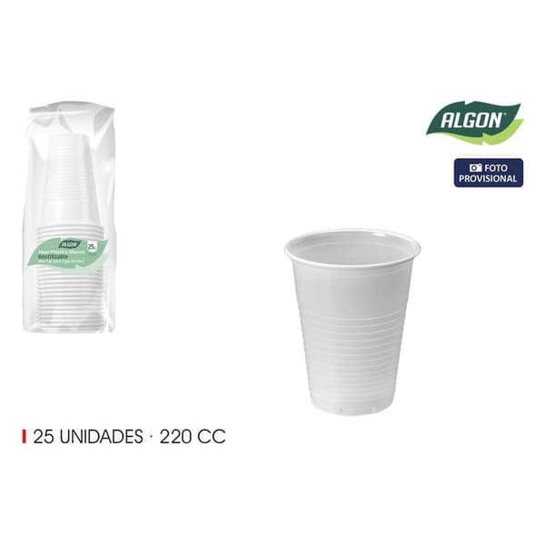 Glasset Algon Vit 220 ml 25 Delar (24 antal)