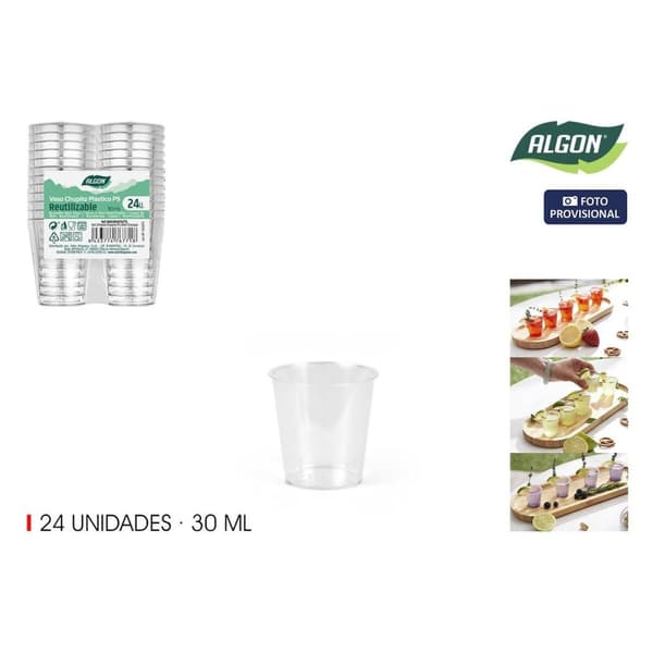 Shottilasi Algon Ø 4 cm 30 ml 24 Kappaletta (24 osaa)