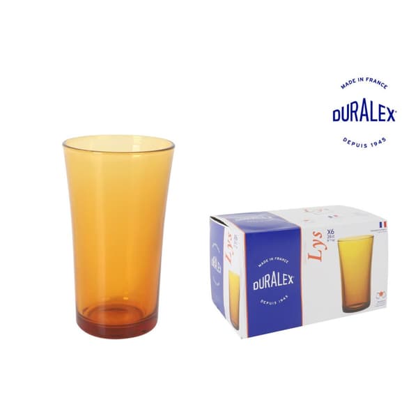 Glasset Duralex Lys Ambra 280 ml 6 Delar (12 antal)