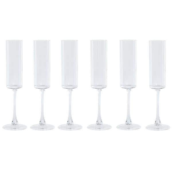 Platt champagne- och cavaglas Home ESPRIT Transparent Glas 160 ml (6 antal)