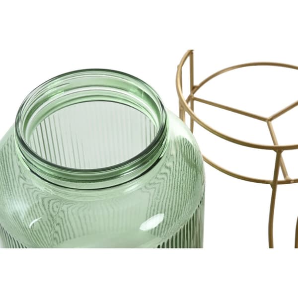 Vattendispenser Home ESPRIT Grön Gyllene Metall Glas 4 L 16 x 16 x 24,6 cm