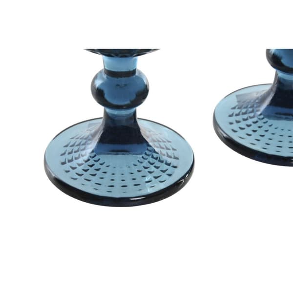 Setti laseja Home ESPRIT Sininen Kristalli 380 ml (6 osaa)