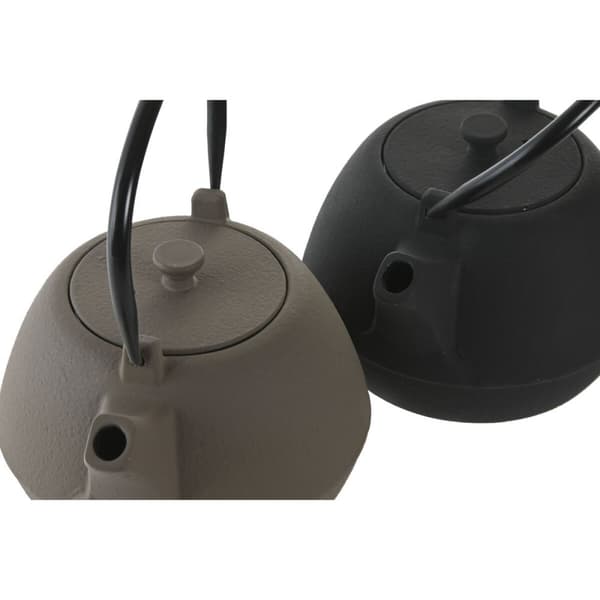 Teekannu Home ESPRIT Musta Beige Ruostumaton teräs Rauta 1,2 L (2 osaa)