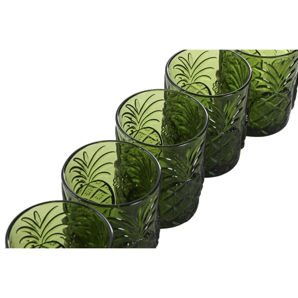 Glasset Home ESPRIT Grön Glas Med relief 300 ml (6 antal)