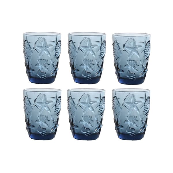 Glasset Home ESPRIT Blå Glas Medelhavs Med relief 290 ml (6 antal)