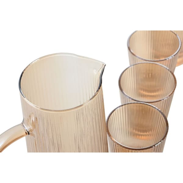 Sæt med glas og flaske Home ESPRIT Rav Borosilikatglas 1,25 L