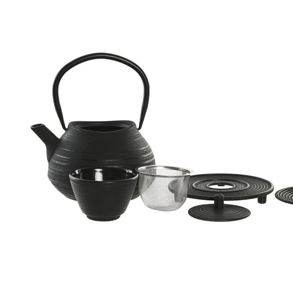 Teekannu Home ESPRIT Musta Ruostumaton teräs Rauta 800 ml
