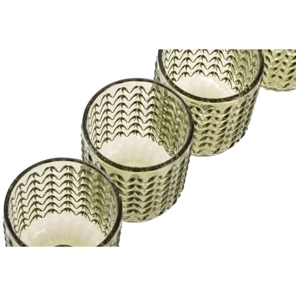 Glasset Home ESPRIT Grön Glas Med relief 275 ml (6 antal)