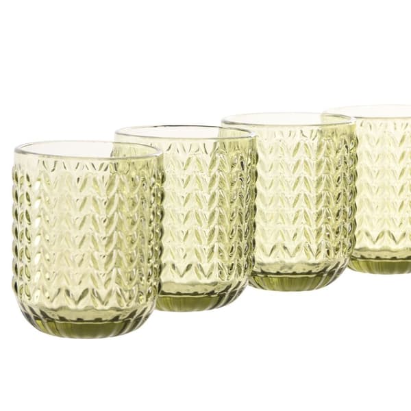 Glasset Home ESPRIT Grön Glas Med relief 275 ml (6 antal)