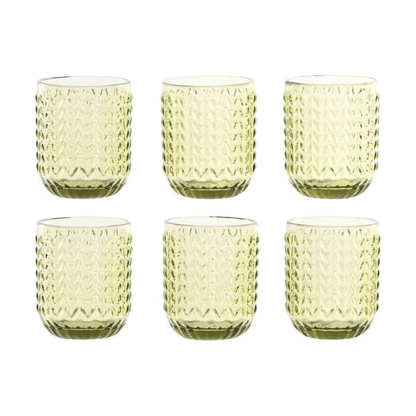 Glasset Home ESPRIT Grön Glas Med relief 275 ml (6 antal)