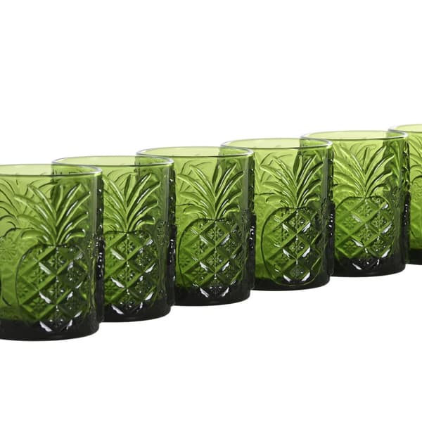 Glasset Home ESPRIT Grön Glas Med relief 300 ml (6 antal)