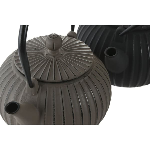 Tekande Home ESPRIT Sort Beige Rustfrit stål Jern 1 L (2 enheder)