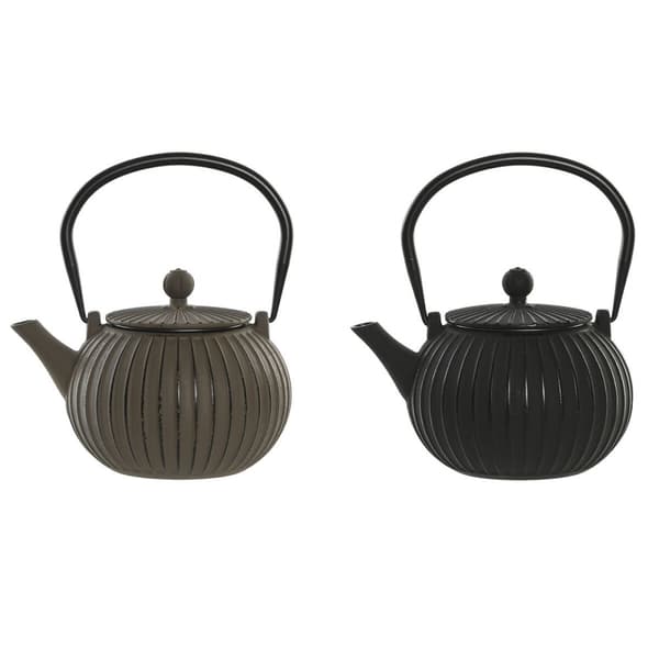 Tekande Home ESPRIT Sort Beige Rustfrit stål Jern 1 L (2 enheder)