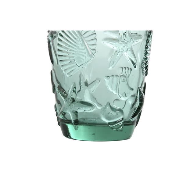 Sett med glass Home ESPRIT Turkis Krystall Middelhavet Med lettelse 290 ml (6 enheter)