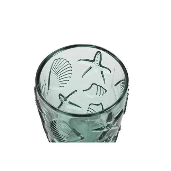 Sett med glass Home ESPRIT Turkis Krystall Middelhavet Med lettelse 290 ml (6 enheter)