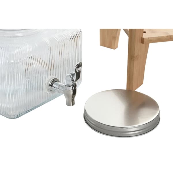 Vanndispenser Home ESPRIT Gjennomsiktig Naturell Bambus Krystall 3,5 L 19 x 19 x 16 cm