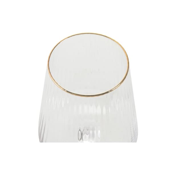 Platt champagne- och cavaglas Home ESPRIT Transparent Gyllene Glas 400 ml (6 antal)